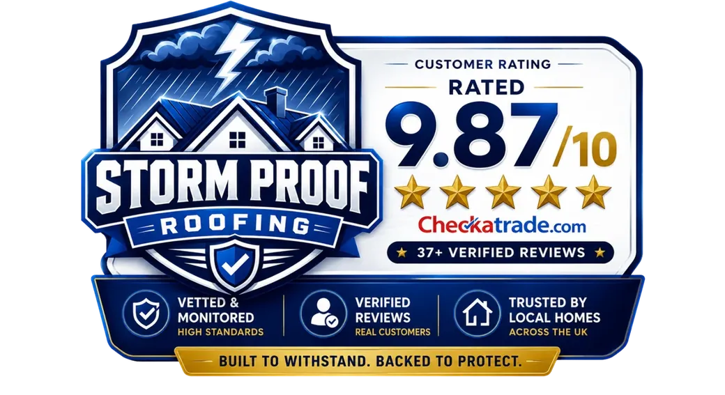 Stormproof Roofing - 9.87 out of 10 rated on Checkatrade with 37+ verified reviews