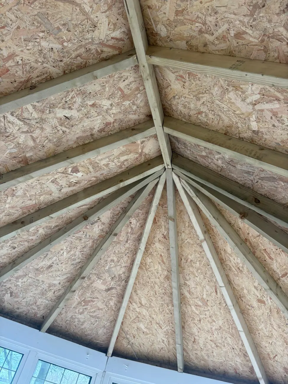 Inside the new insulated conservatory roof structure, Walsoken, Wisbech