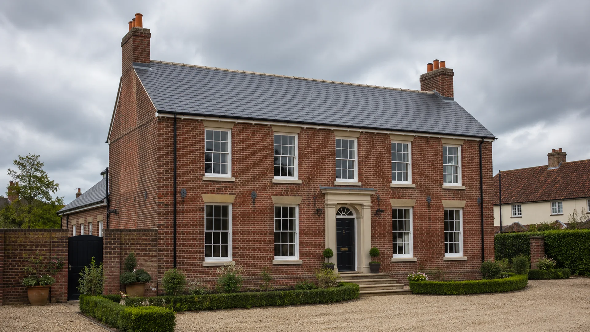 Natural slate ridge detail on a Woodbridge period property