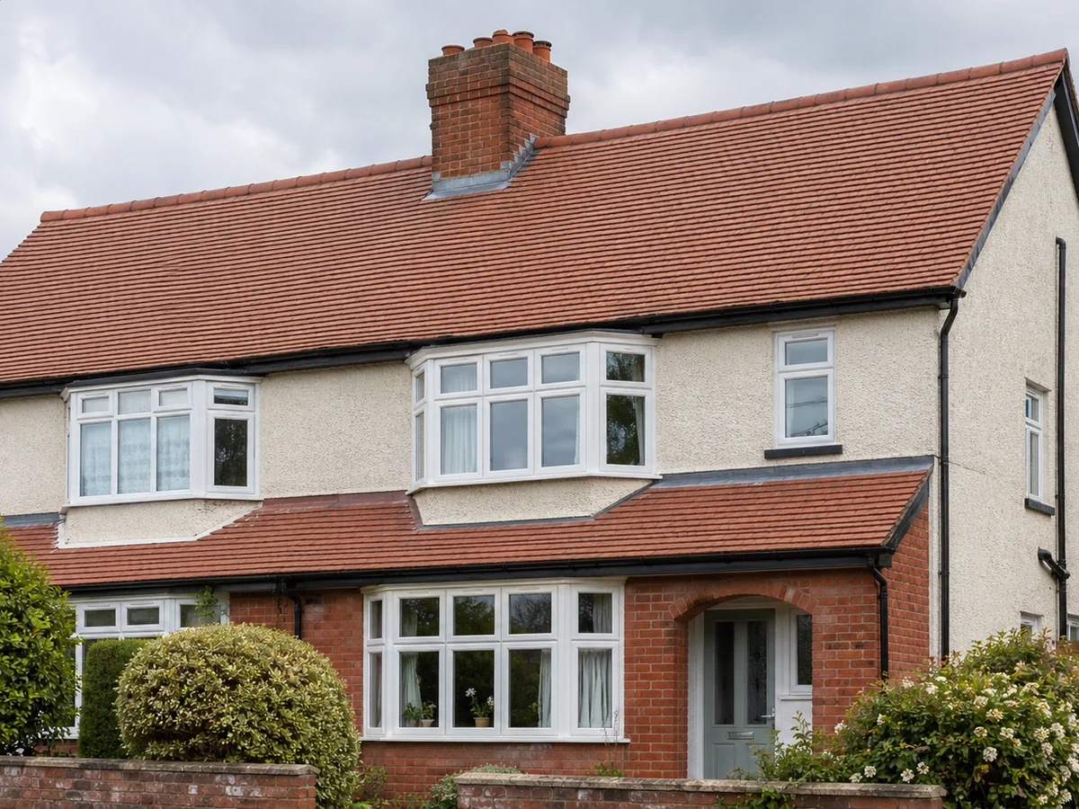 New clay tile roof on a 1930s Ipswich semi-detached house