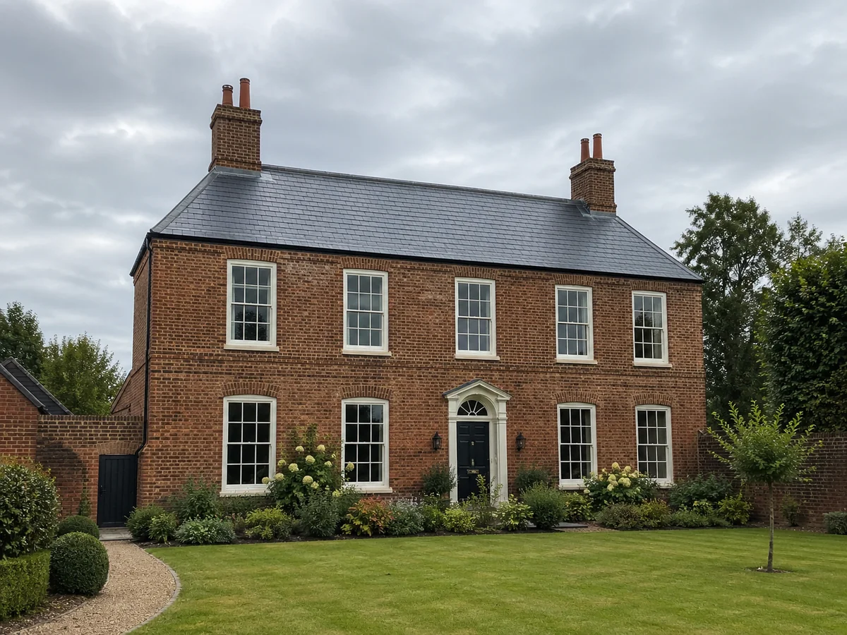Georgian Woodbridge property with a freshly completed natural slate re-roof