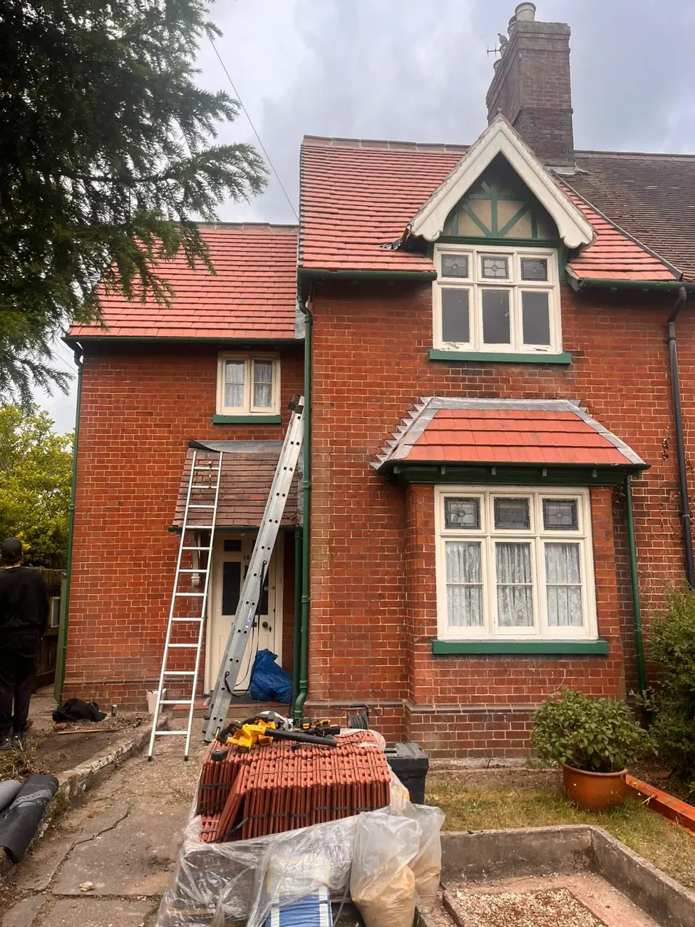Victorian property on Pound Road, North Walsham part way through a Stormproof re-roof