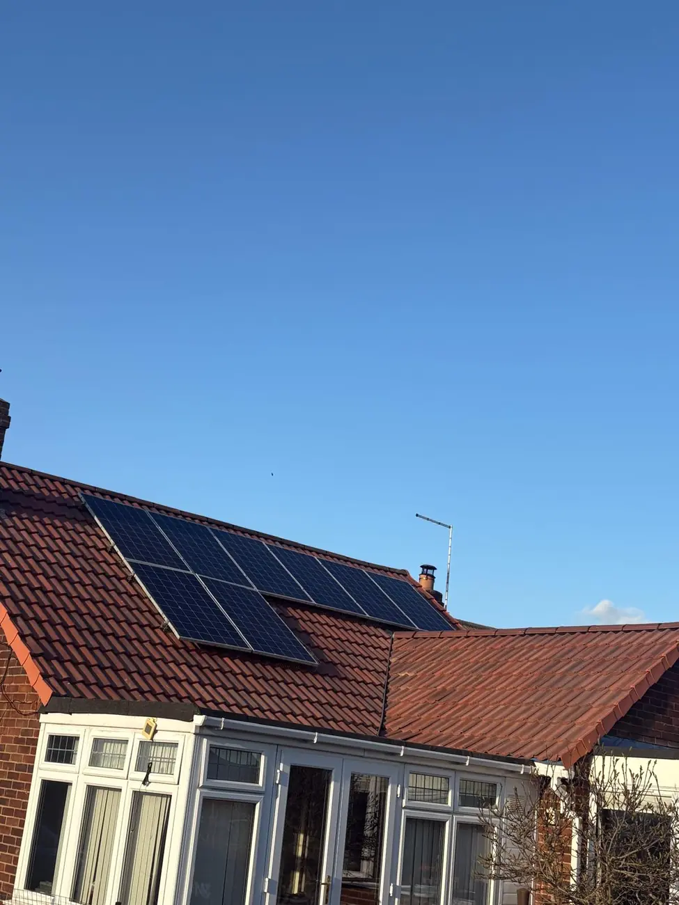 Solar panels reinstalled on a newly laid tiled roof in Ipswich